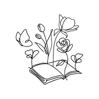 Floral Storybook Decal - Waterproof Die Cut Vinyl Decal