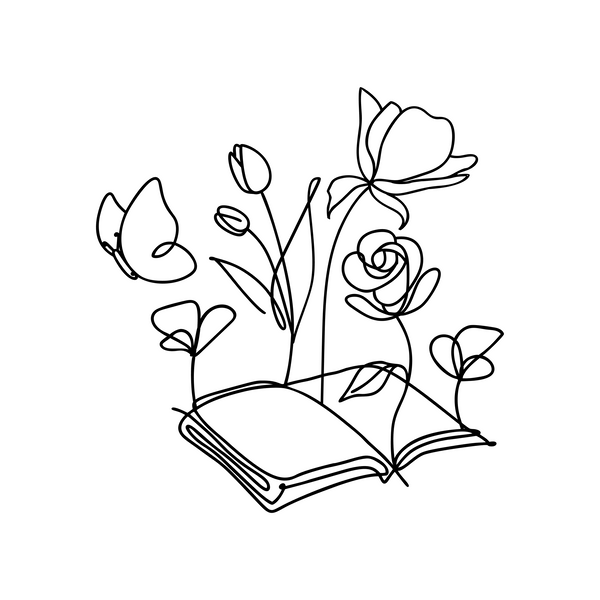 Floral Storybook Decal - Waterproof Die Cut Vinyl Decal