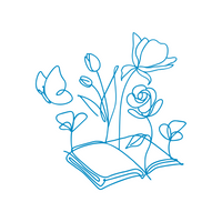 Floral Storybook Decal - Waterproof Die Cut Vinyl Decal
