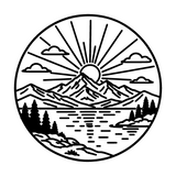 Die Cut Vinyl Decal - Line Art Outdoor Scene