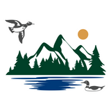Die Cut Vinyl Lake & Duck Outdoor Scene Decal - Vehicle / Camper / Laptop Decal