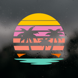 Die Cut Vinyl Tropical Sunset Decal - Get Decaled