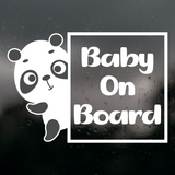 Die Cut Vinyl Panda Baby On Board Decal