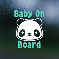 Panda Baby On Board Decal for Cars, Trucks, Windshield & More