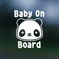 Panda Baby On Board Decal for Cars, Trucks, Windshield & More