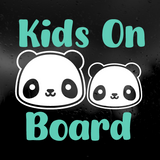 Die Cut Vinyl Panda Kids On Board Decal