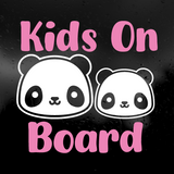 Die Cut Vinyl Panda Kids On Board Decal