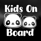 Die Cut Vinyl Panda Kids On Board Decal