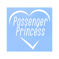 Funny Die Cut Vinyl Passenger Princess Heart Car Decal