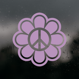 Die Cut Vinyl Funky Peace Flower Decal - Car Decal, Truck Decal