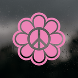 Die Cut Vinyl Funky Peace Flower Decal - Car Decal, Truck Decal