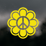 Die Cut Vinyl Funky Peace Flower Decal - Car Decal, Truck Decal