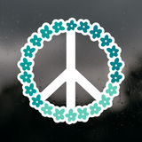 Die Cut Vinyl Peace Flower Decal - Vehicle / Window / Laptop Decal