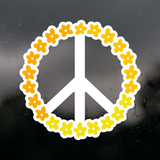 Die Cut Vinyl Peace Flower Decal - Vehicle / Window / Laptop Decal