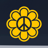 Die Cut Vinyl Funky Peace Flower Decal - Car Decal, Truck Decal - Get Decaled