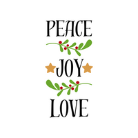 Peace, Love, Joy Christmas Holiday Decal Decoration - Waterproof Die Cut Vinyl Decal