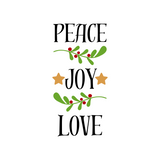 Peace, Love, Joy Christmas Holiday Decal Decoration - Waterproof Die Cut Vinyl Decal