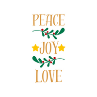 Peace, Love, Joy Christmas Holiday Decal Decoration - Waterproof Die Cut Vinyl Decal