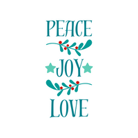 Peace, Love, Joy Christmas Holiday Decal Decoration - Waterproof Die Cut Vinyl Decal
