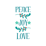 Peace, Love, Joy Christmas Holiday Decal Decoration - Waterproof Die Cut Vinyl Decal
