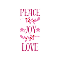 Peace, Love, Joy Christmas Holiday Decal Decoration - Waterproof Die Cut Vinyl Decal