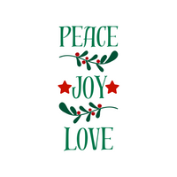 Peace, Love, Joy Christmas Holiday Decal Decoration - Waterproof Die Cut Vinyl Decal
