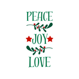 Peace, Love, Joy Christmas Holiday Decal Decoration - Waterproof Die Cut Vinyl Decal