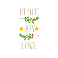 Peace, Love, Joy Christmas Holiday Decal Decoration - Waterproof Die Cut Vinyl Decal