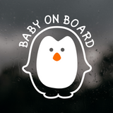 Die Cut Vinyl Penguin Baby On Board Decal