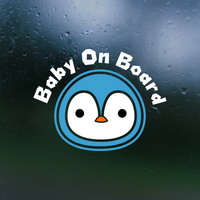 Penguin baby on board, baby on board, baby on board decal, baby on board car decal, baby on board sign, decal, decals, get decaled, baby on board vinyl sticker