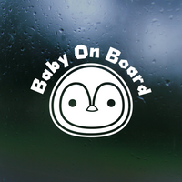 Penguin baby on board, baby on board, baby on board decal, baby on board car decal, baby on board sign, decal, decals, get decaled, baby on board vinyl sticker