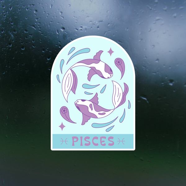 Vinyl Pisces Zodiac Sign Sticker Decal - Waterproof Sticker Decal