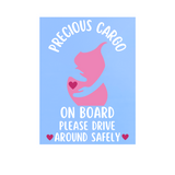 Die Cut Vinyl Pregnant Woman "Precious Cargo" On Board Decal