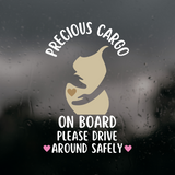 Die Cut Vinyl Pregnant Woman "Precious Cargo" On Board Decal
