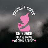 Die Cut Vinyl Pregnant Woman "Precious Cargo" On Board Decal