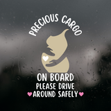 Die Cut Vinyl Pregnant Woman "Precious Cargo" On Board Decal