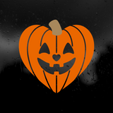 Die Cut Vinyl Decal - Halloween Pumpkin Heart