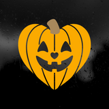 Die Cut Vinyl Decal - Halloween Pumpkin Heart