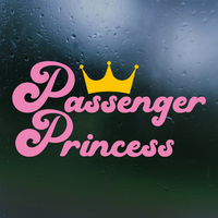 Funny Retro Style Passenger Princess Die Cut Vinyl Car Decal