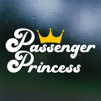 Funny Retro Style Passenger Princess Die Cut Vinyl Car Decal
