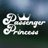 Funny Retro Style Passenger Princess Die Cut Vinyl Car Decal