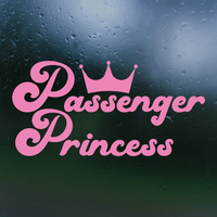 Funny Retro Style Passenger Princess Die Cut Vinyl Car Decal