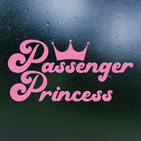 Funny Retro Style Passenger Princess Dye Cut Vinyl Car Decal