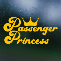 Funny Retro Style Passenger Princess Die Cut Vinyl Car Decal