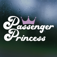 Funny Retro Style Passenger Princess Die Cut Vinyl Car Decal