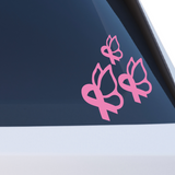Breast Cancer Awareness Ribbon Butterfly Decal Set - Get Decaled