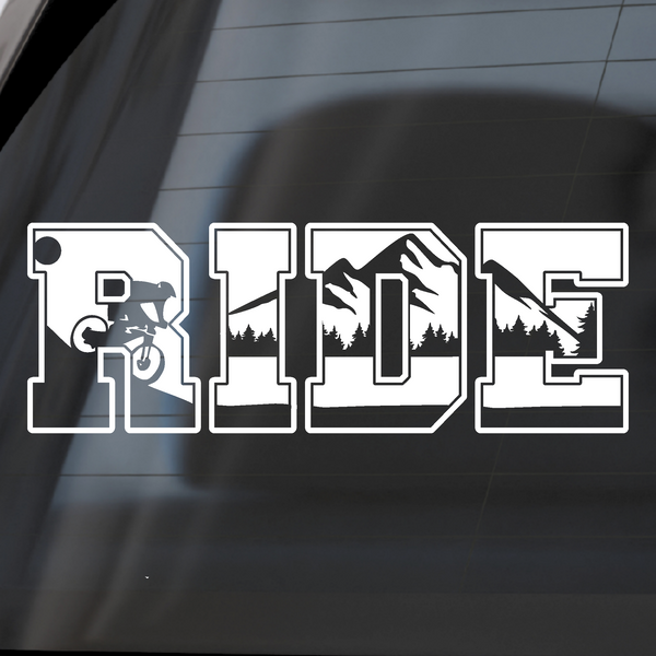 Biker Fall Ride Decals Custom Die Cut Vinyl Mountain Biker Decal