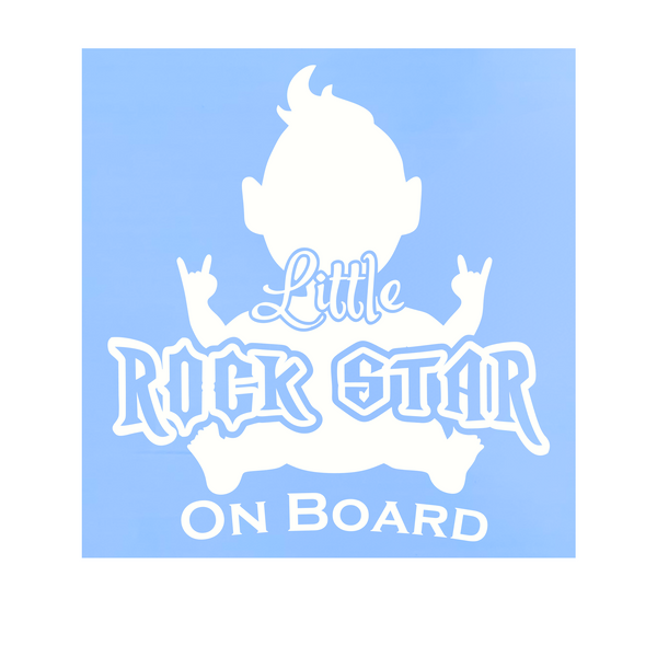 Die Cut Vinyl Little Rockstar Baby On Board Car Decal