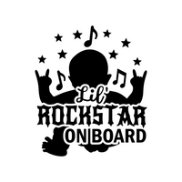 Custom Designed Die Cut Vinyl Lil Rockstar On Board Decal - Waterproof Window / Vehicle Decal