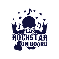 Custom Designed Die Cut Vinyl Lil Rockstar On Board Decal - Waterproof Window / Vehicle Decal